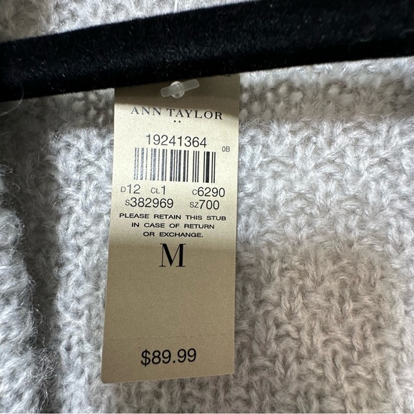 Ann Taylor Open Front Knit Cardigan short sleeve Sz M - NWT Wool blend - Picture 3 of 5
